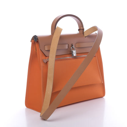 Hermes Vache Hunter Toile Herbag Zip 31 PM Orange 5 of 13