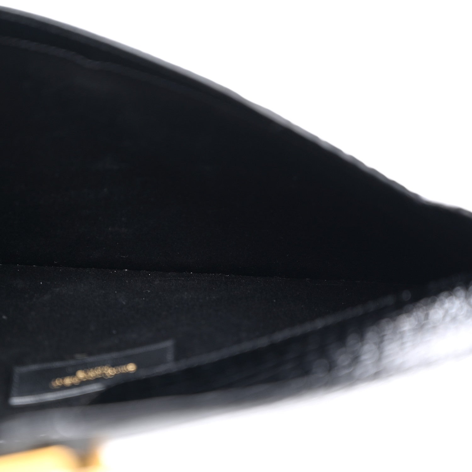 Saint Laurent Calfskin Crocodile Embossed Uptown Monogram Pouch Black 5 of 7