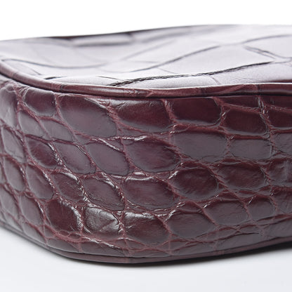 Alexander McQueen Calfskin Crocodile Embossed Mini Camera Shoulder Bag Bordeaux 8 of 9
