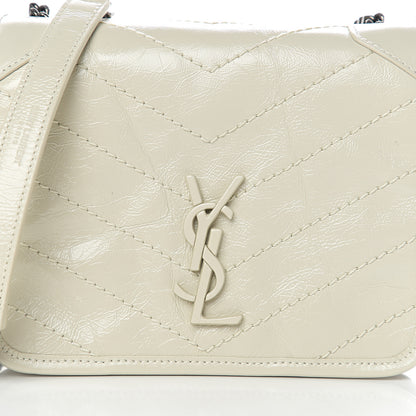 Saint Laurent Crinkled Calfskin Matelasse Monogram Niki Chain Wallet Crema Soft 8 of 8