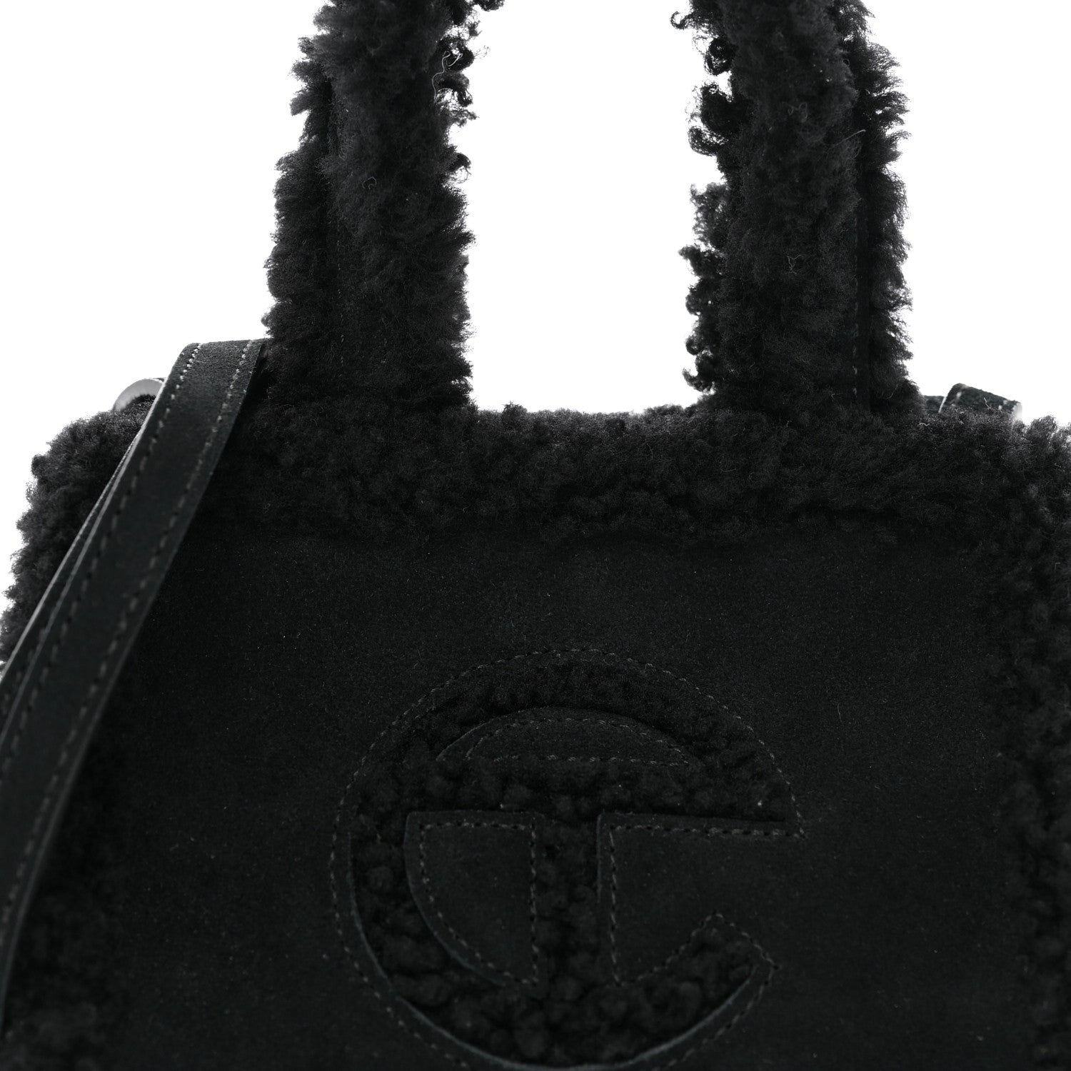 Telfar X UGG Suede Shearling Small Shopping Bag Black 1688589
