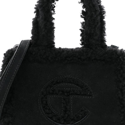 Telfar X UGG Suede Shearling Small Shopping Bag Black 8 of 11