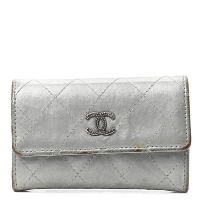 Chanel Metallic Calfskin Quilted Palette Card Holder Silver 1 of 10