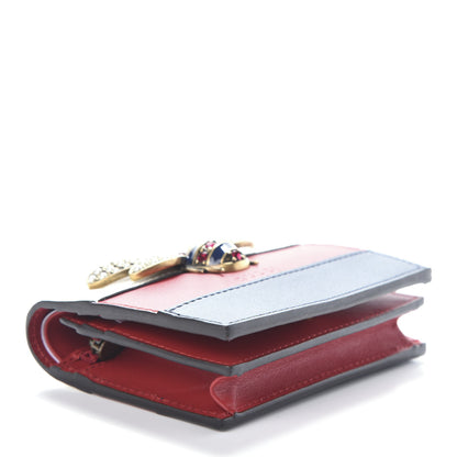 Gucci Calfskin Queen Margaret Card Case Wallet Blue Agata Hibiscus Red Mystic White 4 of 6