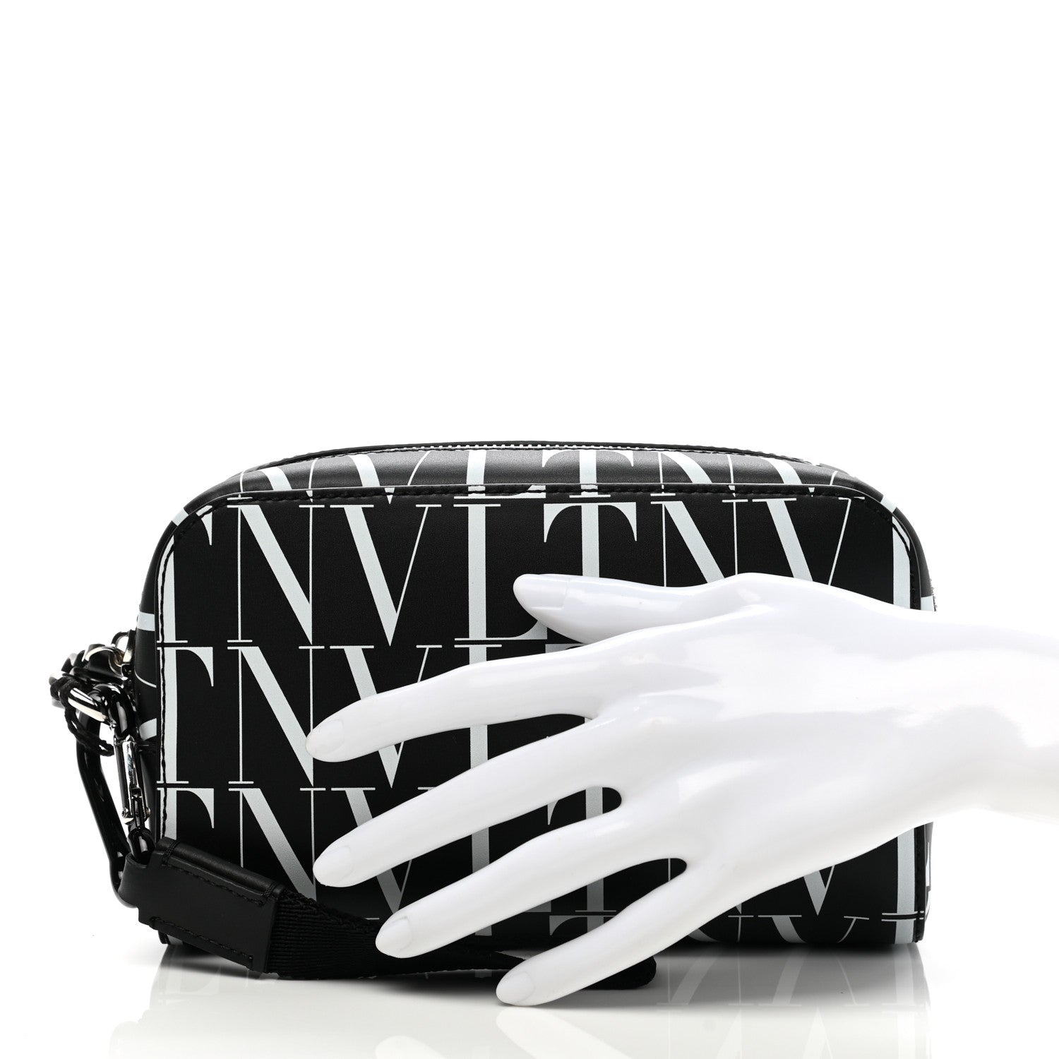 Valentino Garavani Calfskin VLTN Times Wash Bag Black White 2 of 6
