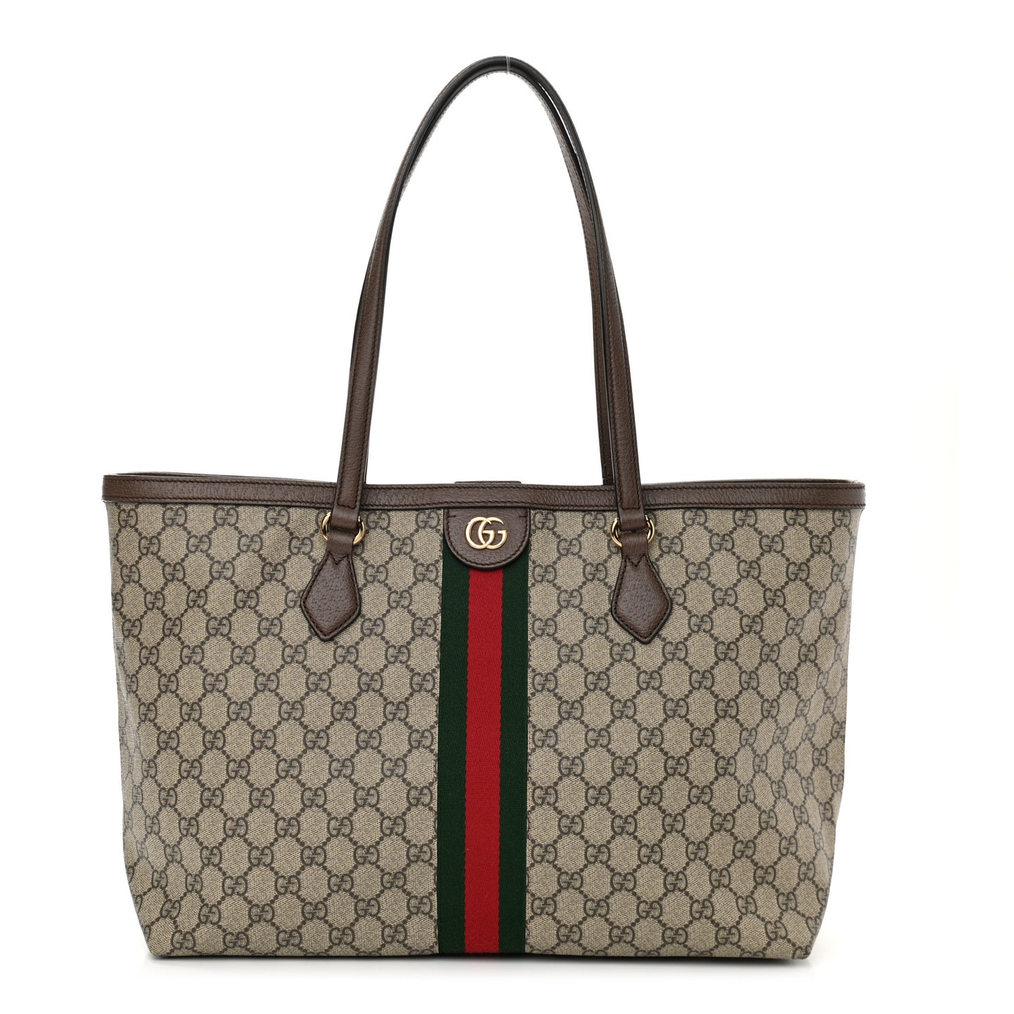 GG Supreme Monogram Medium Ophidia Shopping Tote Brown