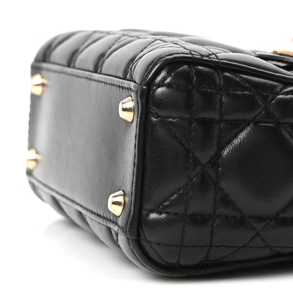 Christian Dior Lambskin Cannage Mini Lady Dior Black 9 of 9