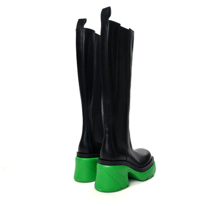 Bottega Veneta Calfskin The Flash High Chelsea Boots 40 Black Grass 4 of 8