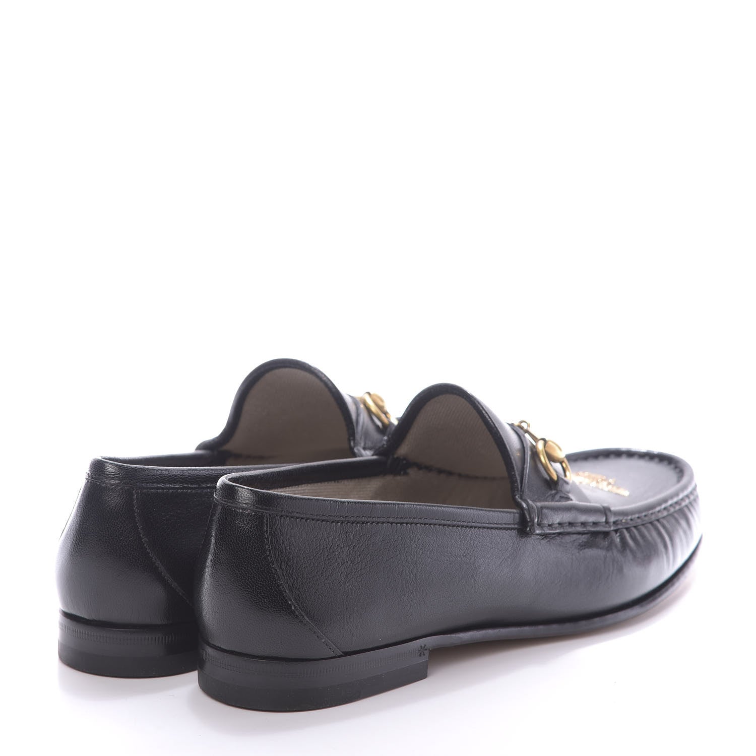 Gucci Calfskin Mens Bee Embroidered Roos Horsebit Loafers 8.5 Black 4 of 10