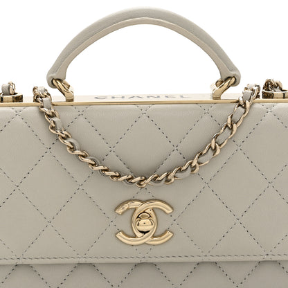 Chanel Lambskin Quilted Trendy CC Dual Handle Clutch With Chain Grey 9 of 11