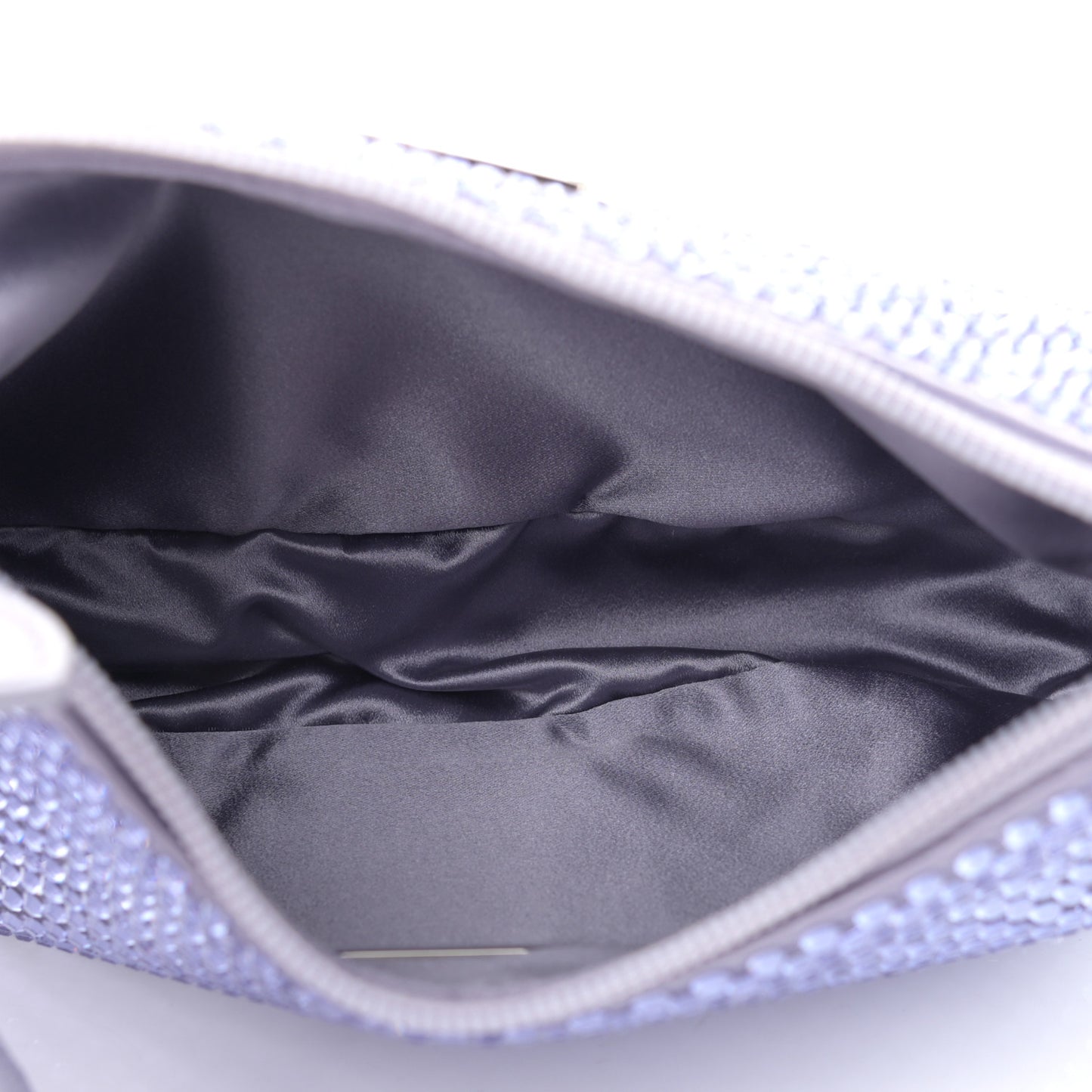 Satin Crystal Mini Re-Edition 2000 Bag Glicine