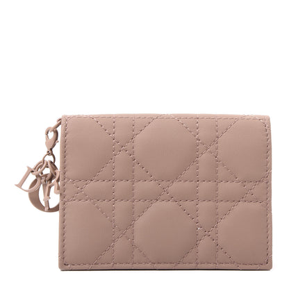 Christian Dior Ultra Matte Calfskin Cannage Small Lady Dior Flap Card Holder Beige 1 of 10