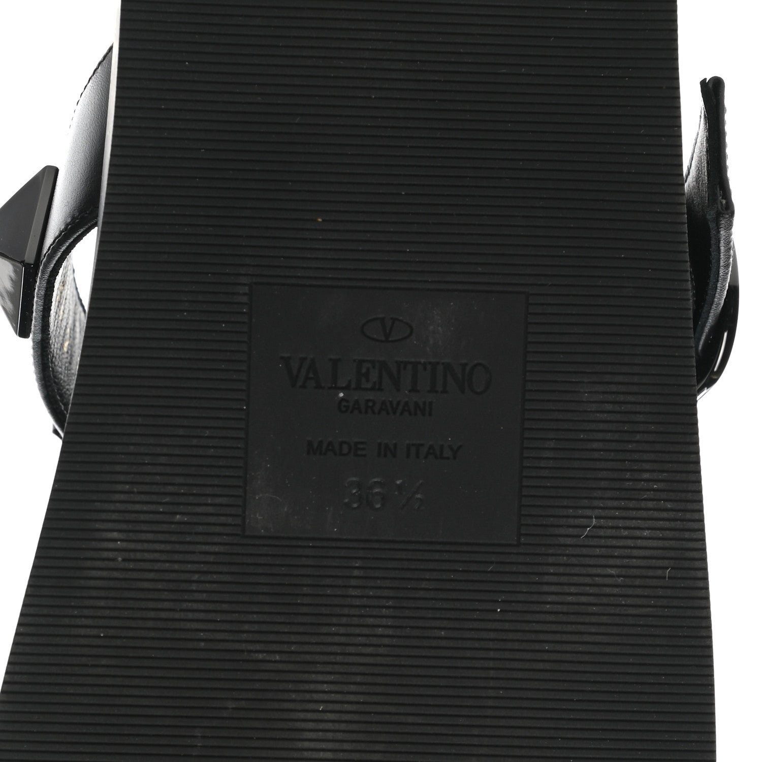 Valentino Garavani Calfskin Roman Stud Slide Sandals 36.5 Black 6 of 8