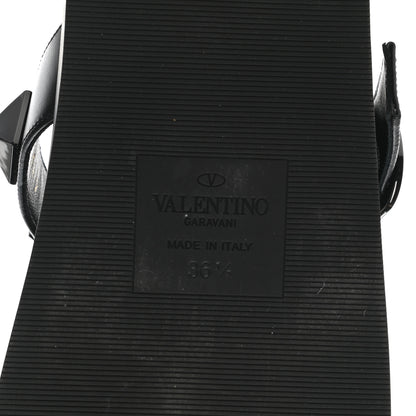 Valentino Garavani Calfskin Roman Stud Slide Sandals 36.5 Black 6 of 8