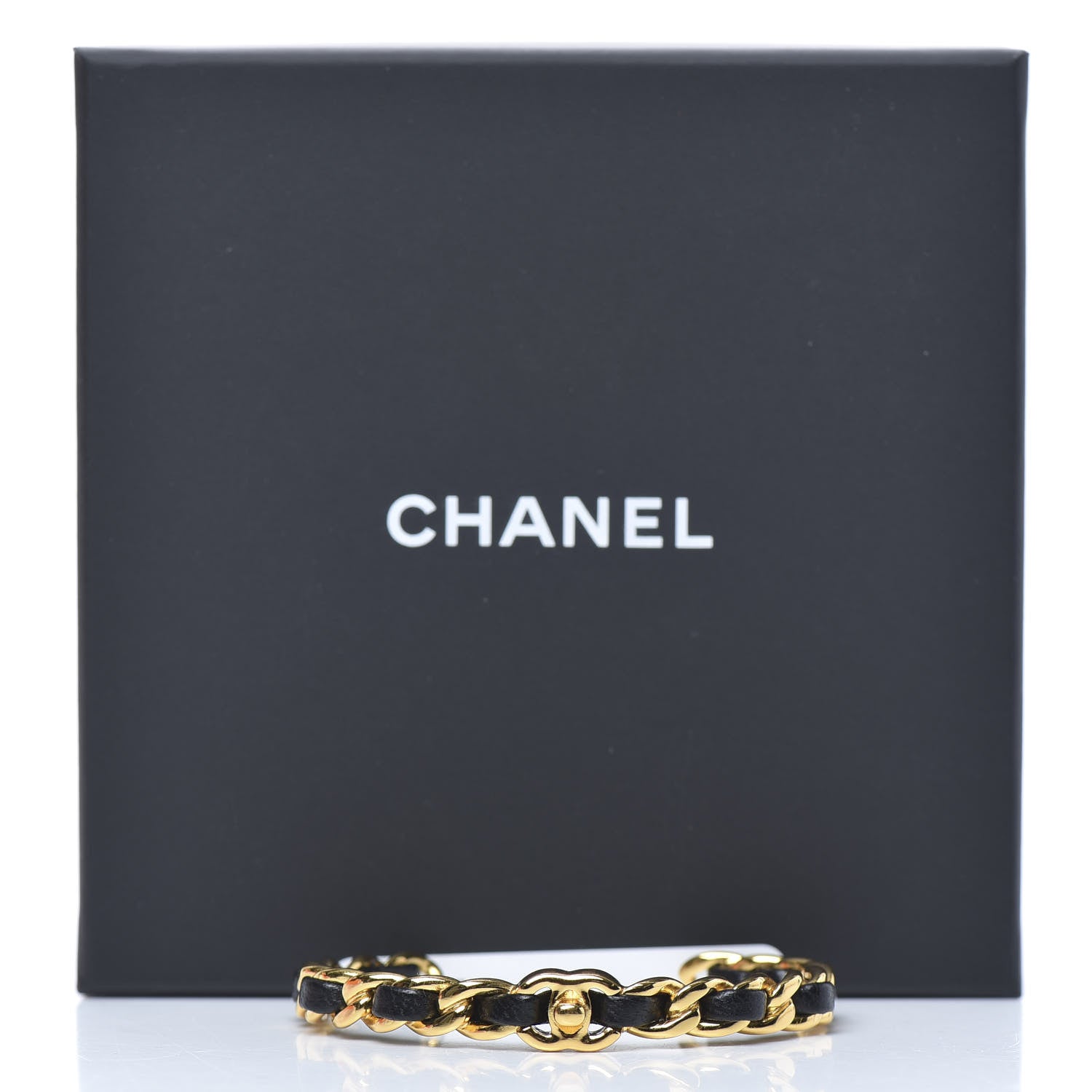 Chanel Lambskin More Is More Cuff Bracelet Black Gold 5 of 5