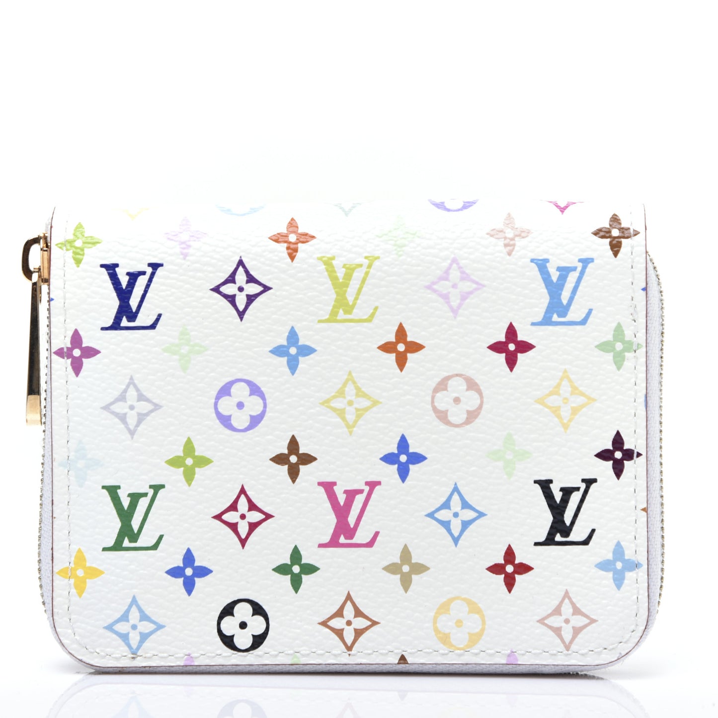 Monogram Multicolor Zippy Coin Purse Wallet White Litchi