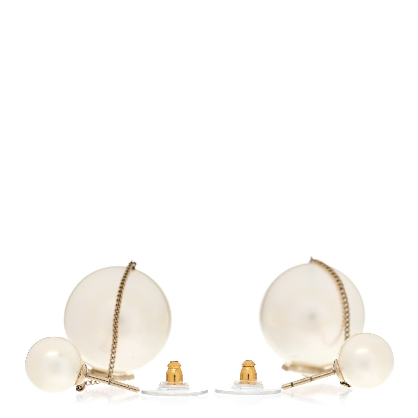Pearl CC Drop Earrings Gold