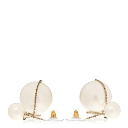 Chanel Pearl CC Drop Earrings Gold 3 of 5