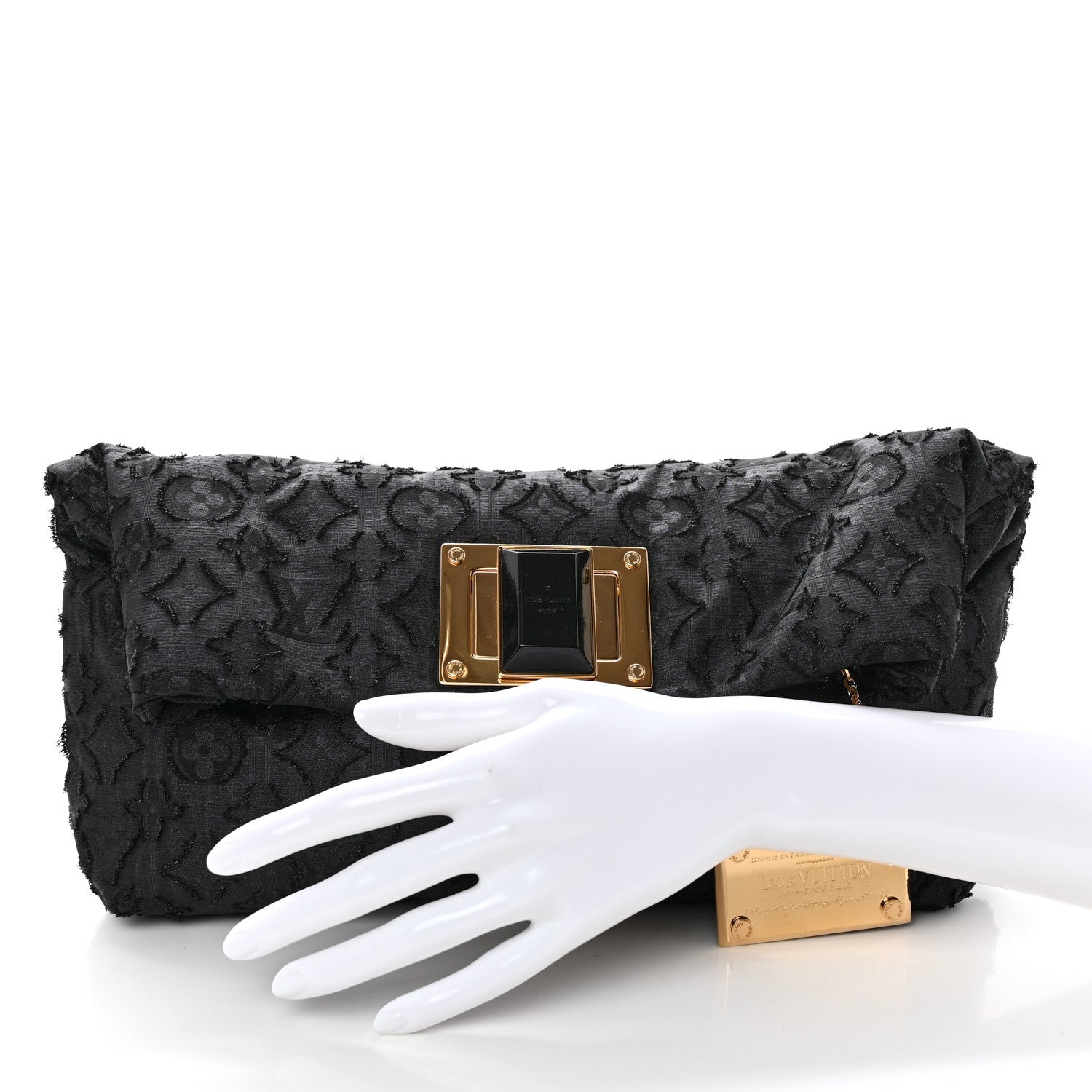 Louis Vuitton Lurex Quilted Monogram Altair Clutch Black 3 of 9