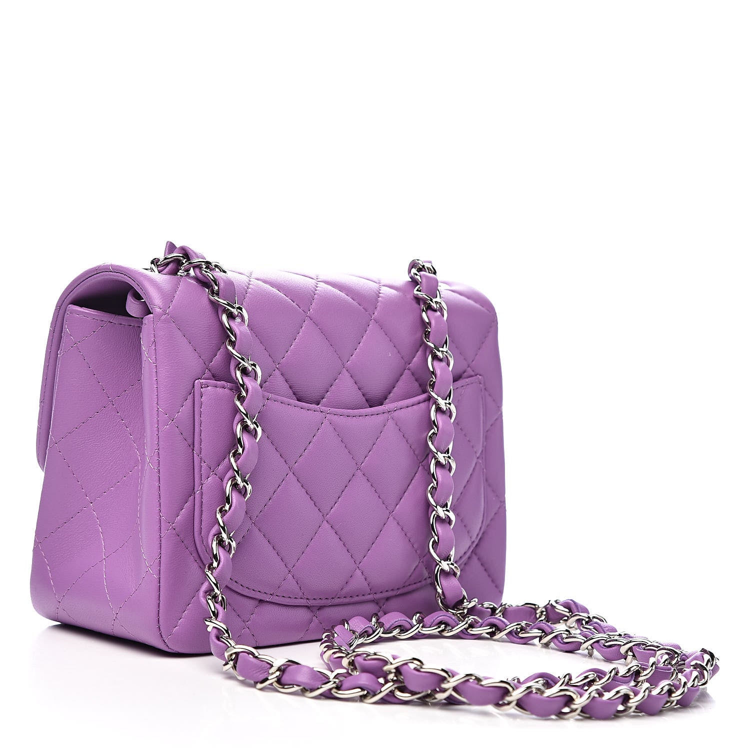 Chanel Lambskin Quilted Mini Square Flap Purple 3 of 13