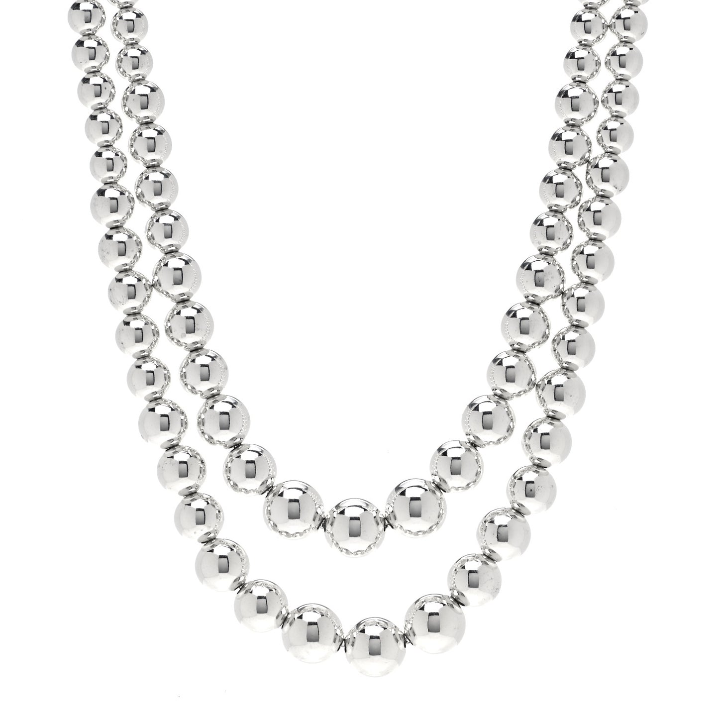 Sterling Silver HardWear Graduated Ball Two-Row Necklace