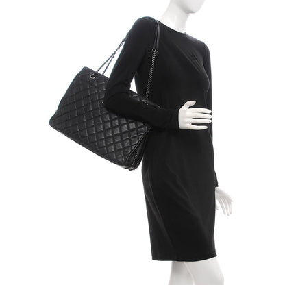 Chanel Calfskin Quilted Frame In Chain Tote Black 2 of 7