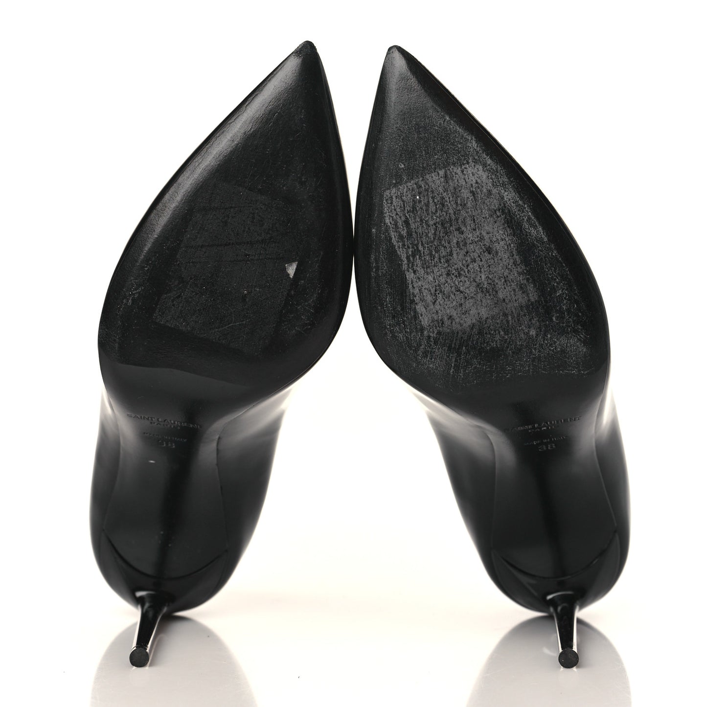Patent Calfskin Teddy High Vamp 105 Pumps 38 Black