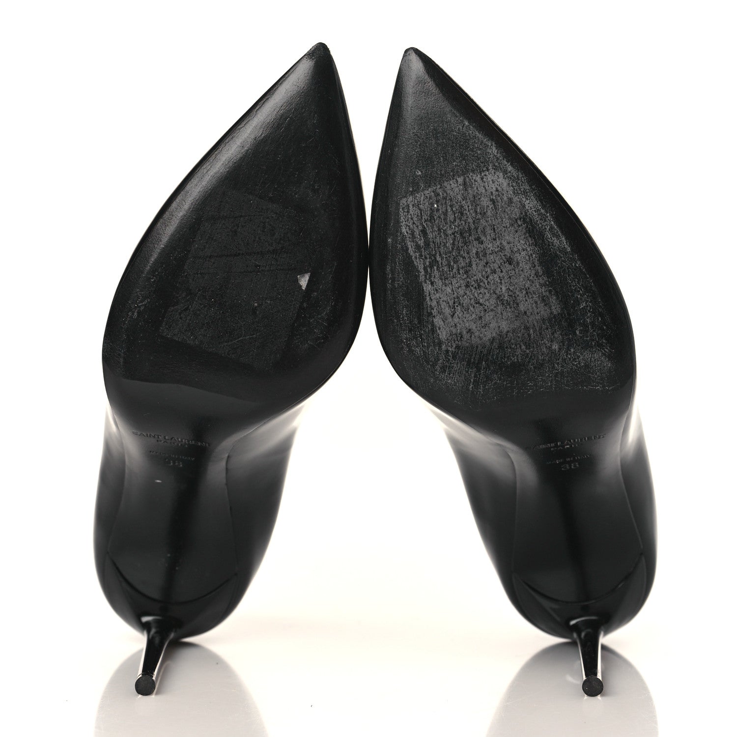 Saint Laurent Patent Calfskin Teddy High Vamp 105 Pumps 38 Black 6 of 9