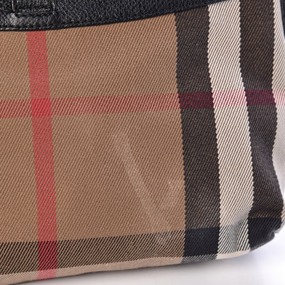 Burberry Horseshoe Calfskin House Check Small Milton Crossbody Bag Black 10 of 10