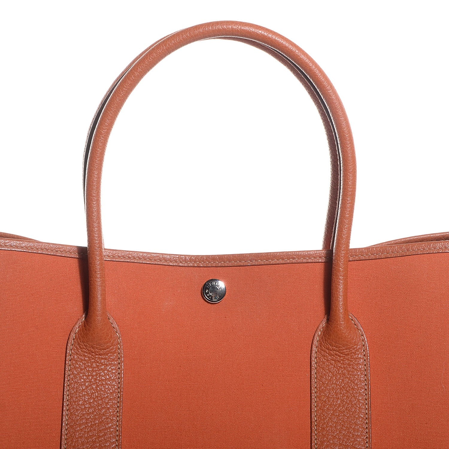 Hermes Toile Leather Garden Party Tote 36 MM Orange 12 of 12