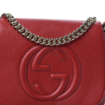 Gucci Pebbled Calfskin Small Soho Flap Crossbody Red 9 of 9