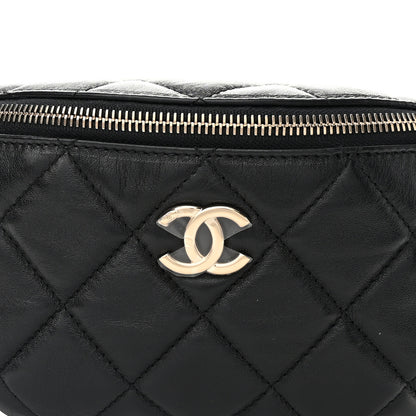 Chanel Lambskin Quilted Waist Bag Fanny Pack Black 8 of 13