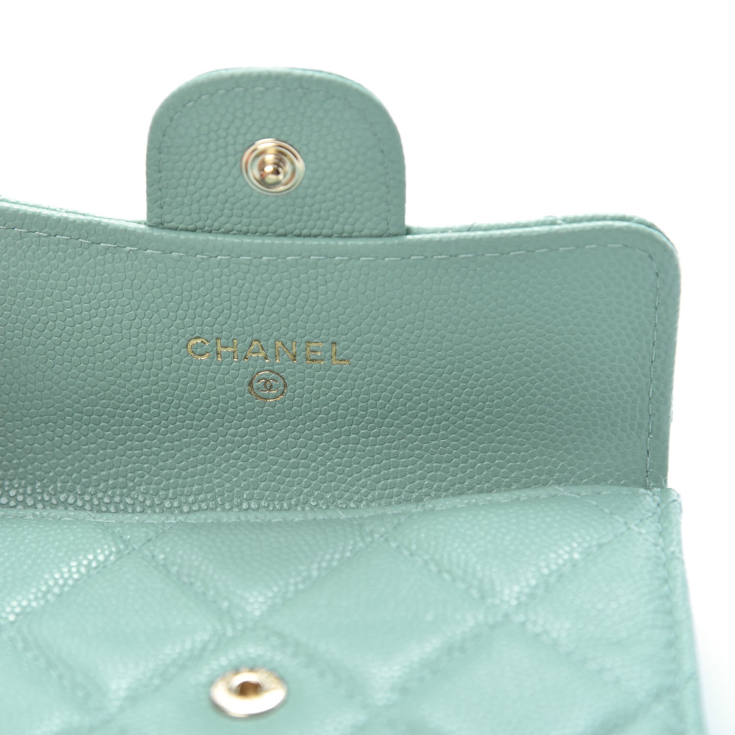 Chanel Caviar Quilted Flap Card Holder Wallet Light Blue 6 of 8