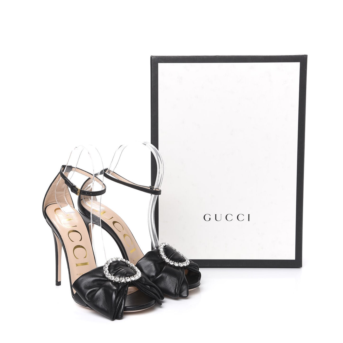 Nappa Ilse Pleated Bow Sandals 36 Black