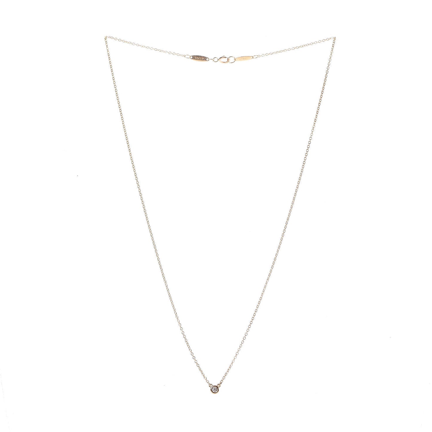 18K Yellow Gold Diamond .03ct Elsa Peretti Diamonds by the Yard Pendant Necklace