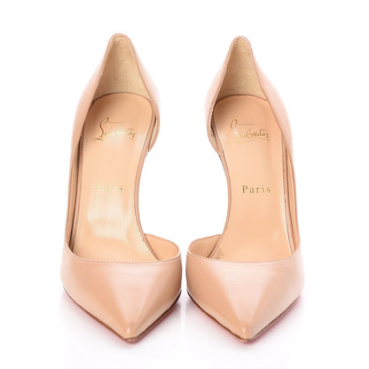 Christian Louboutin Shiny Nappa Iriza 100 Pumps 38 Nude 2 of 10
