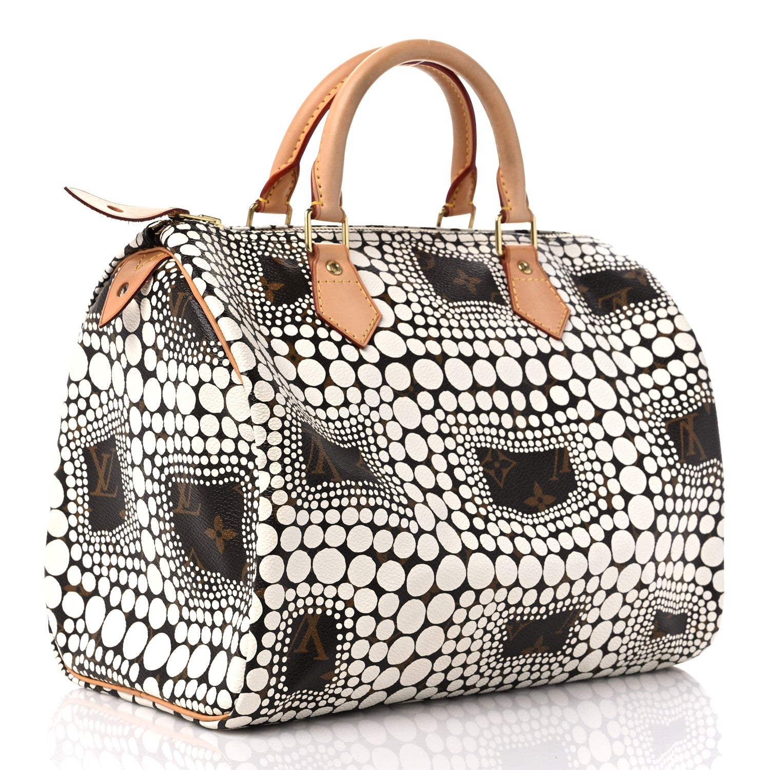 Louis Vuitton Monogram Kusama Town Speedy 30 White 3 of 13