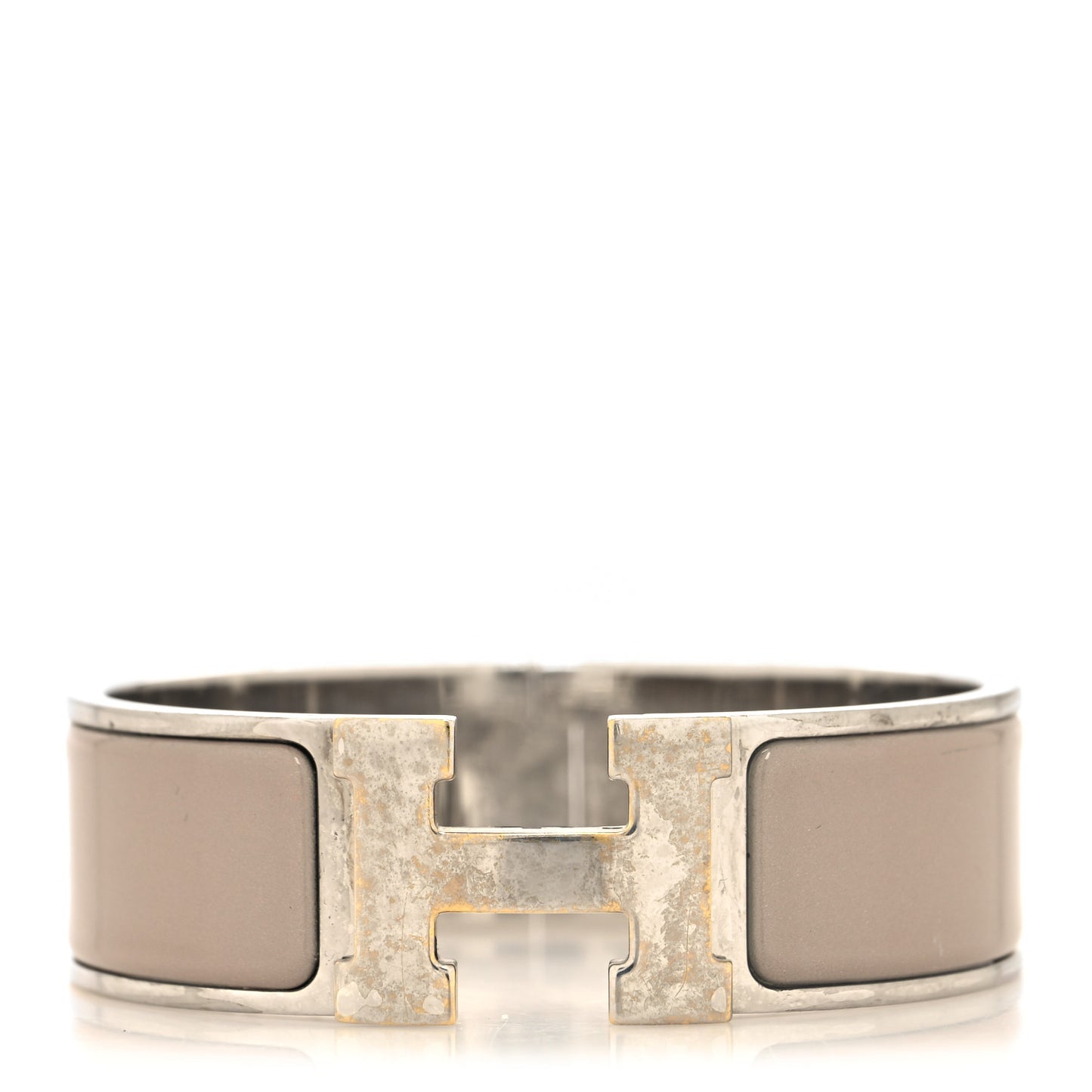 Enamel Wide Clic Clac H Bracelet PM Marron Glace