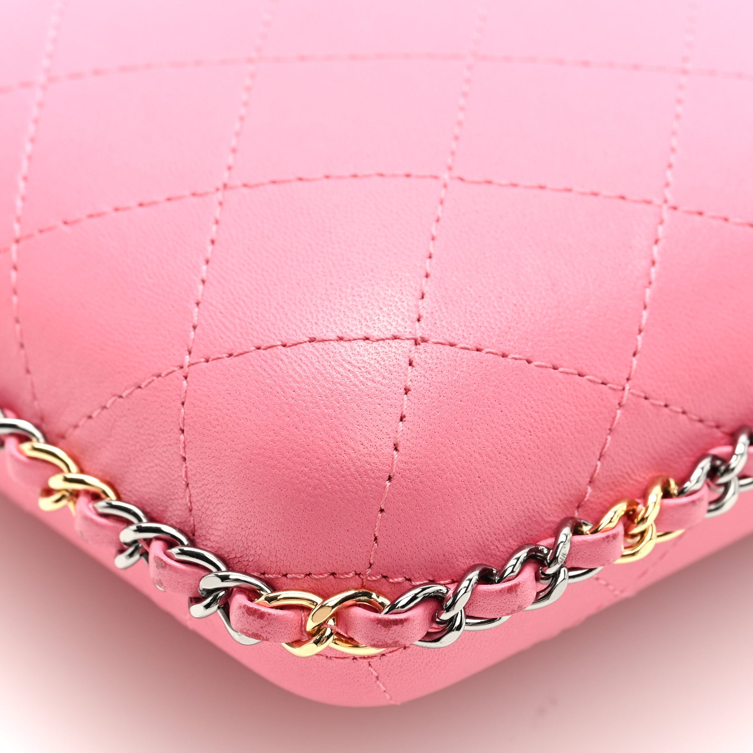 Chanel Lambskin Quilted Chain Around Phone Holder Pink 10 of 11