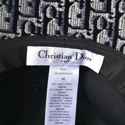 Christian Dior Velvet Oblique Large Brim Bucket Hat 58 Bleu Marine 6 of 8