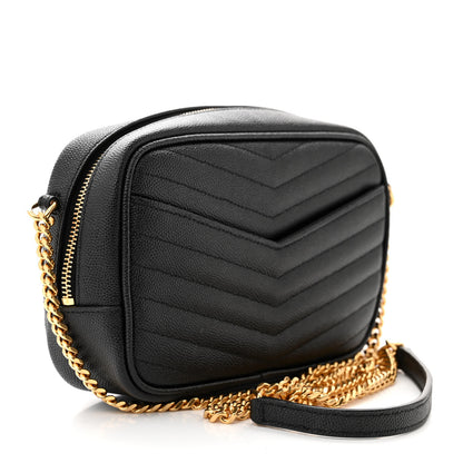 Saint Laurent Grain De Poudre Matelasse Monogram Mini Lou Camera Bag Black 2 of 11