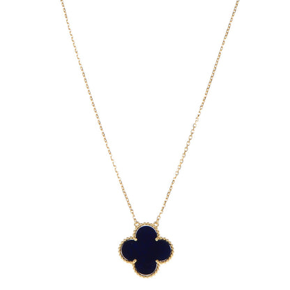 Van Cleef & Arpels 18K Yellow Gold Blue Sevres Porcelain Magic Alhambra Vendome Necklace 1 of 7