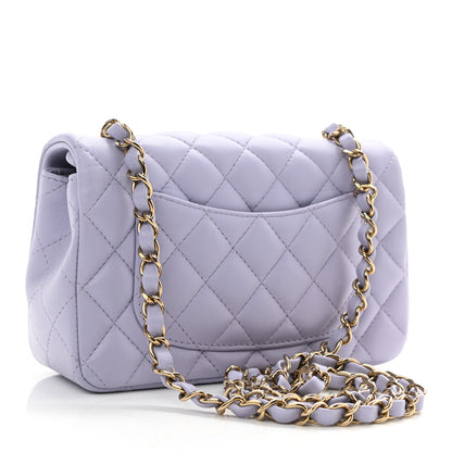 Chanel Lambskin Quilted Mini Rectangular Flap Light Purple 3 of 9