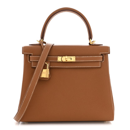 Hermes Togo Kelly Retourne 25 Gold 1 of 10