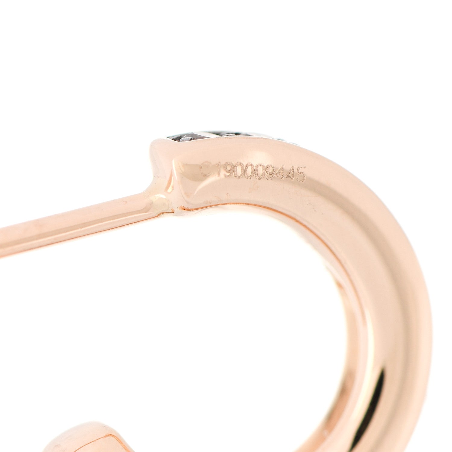 Pomellato 18K Rose Gold Brown Diamond Iconica Small Hoop Earrings 5 of 5