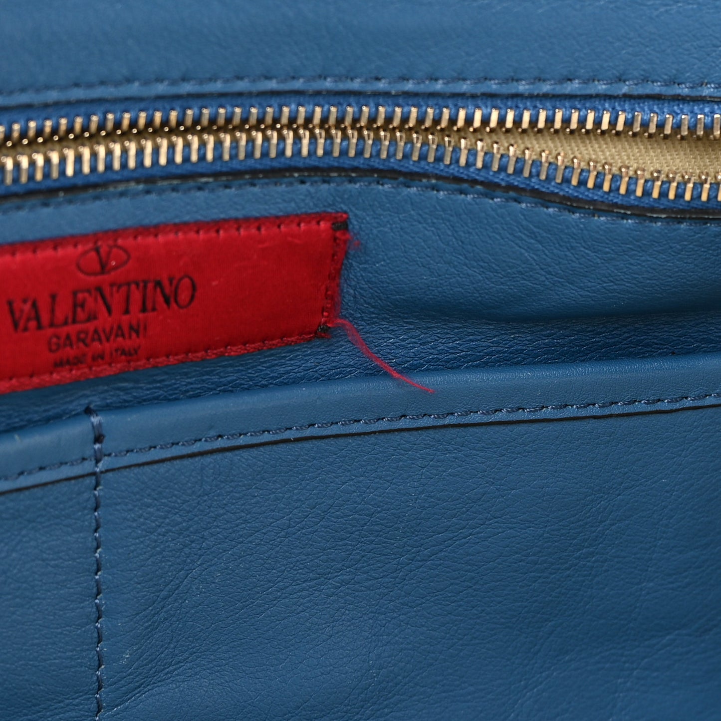 Calfskin Medium Rockstud Tote Blue