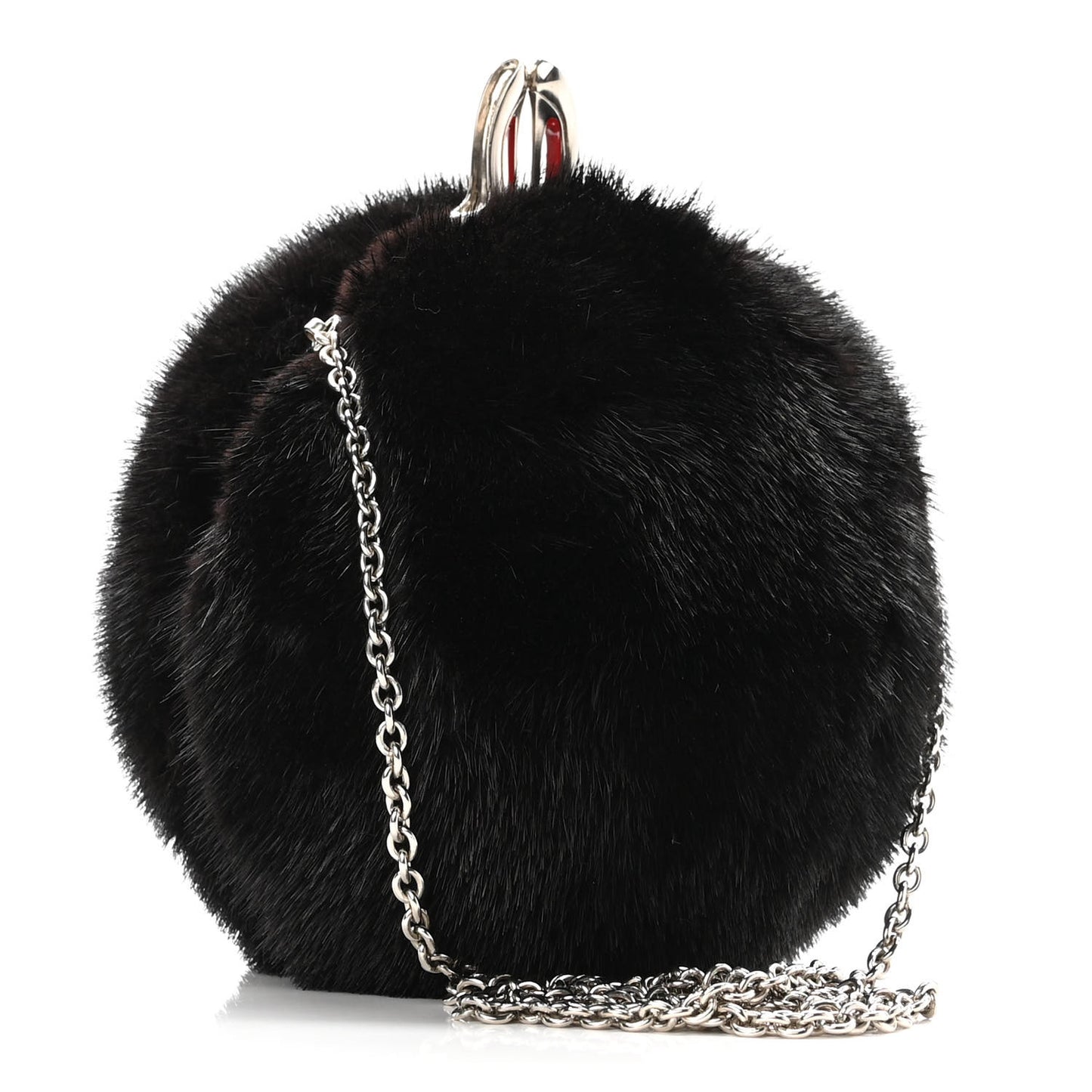 Mink Eden Vision Chain Clutch Black