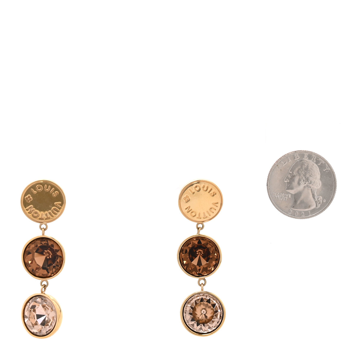 Louis Vuitton Crystal Over The Rainbow Earrings Gold 2 of 4