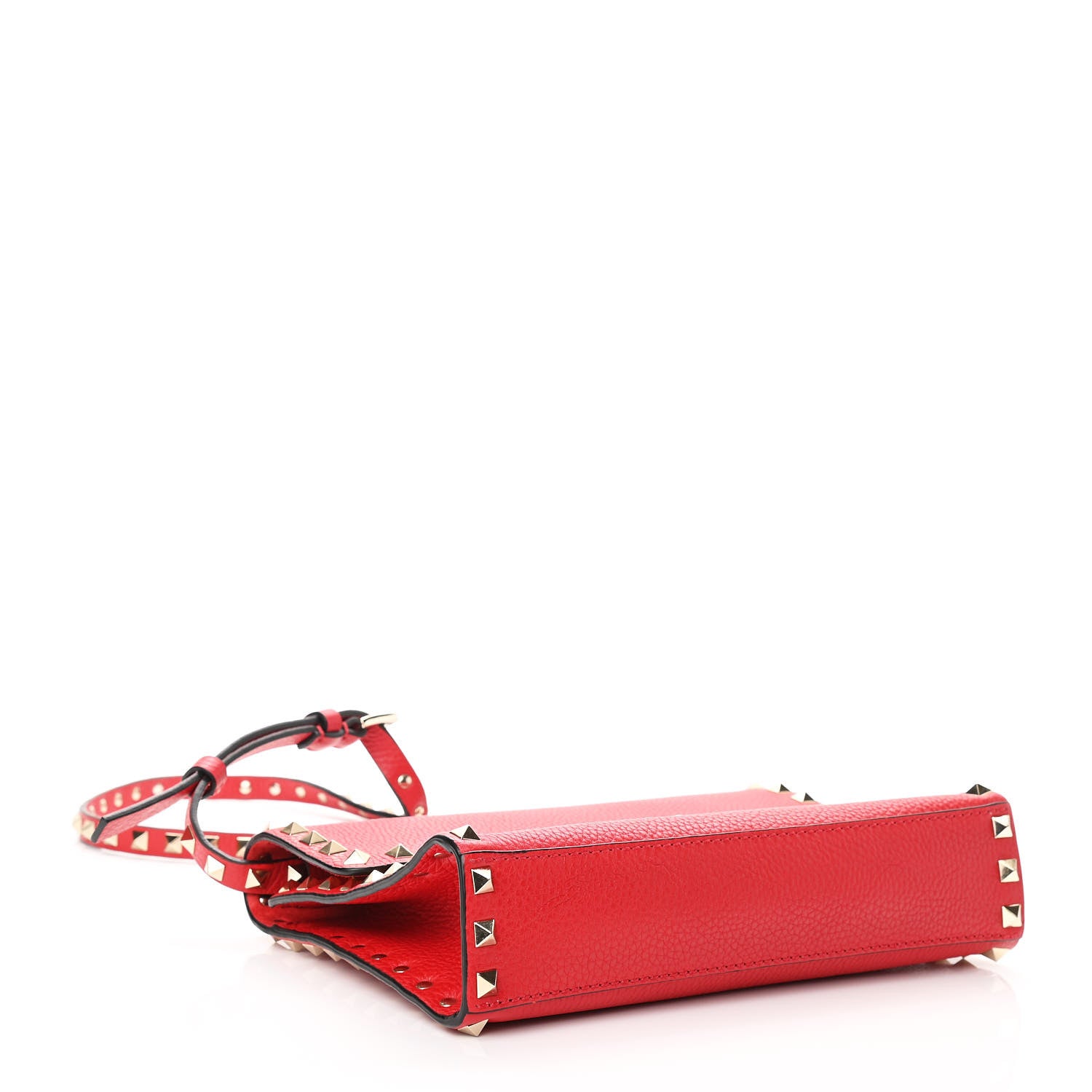 Valentino Garavani Pebbled Calfskin Medium Rockstud Flip Lock Crossbody Bag Rouge Pur 3 of 8