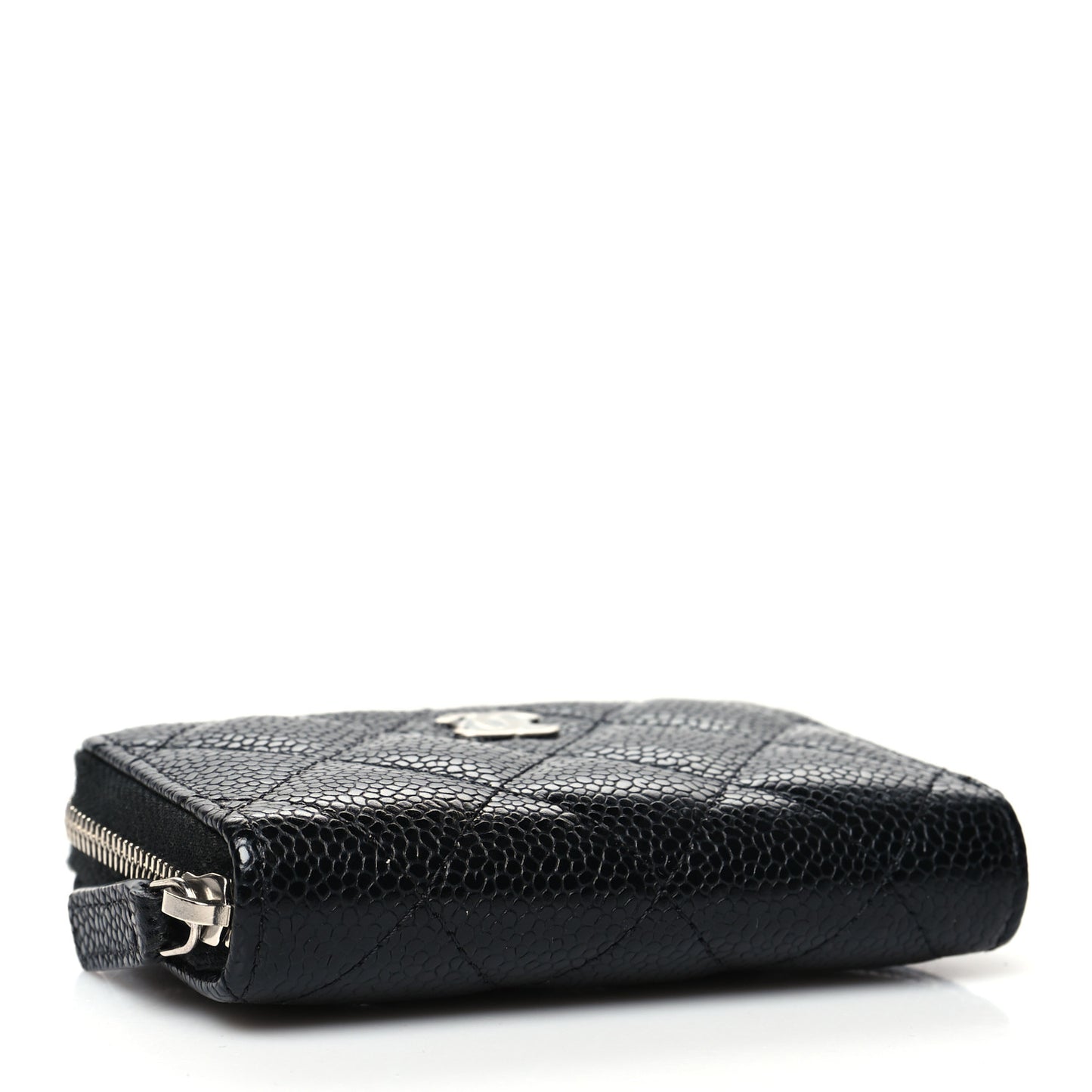Caviar Quilted Zip Coin Purse Black
